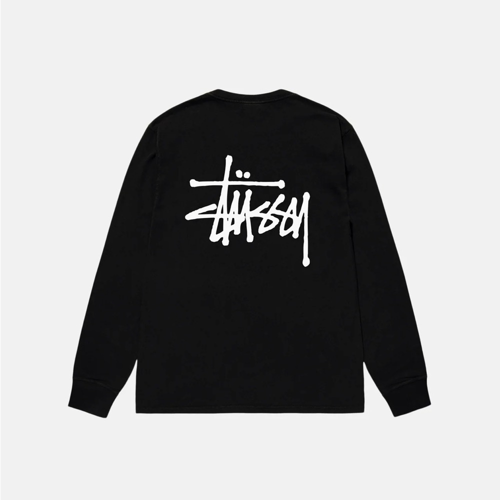 Stussy Long Sleeve Basic T-Shirt Black 2017 - Picture 6 of 8